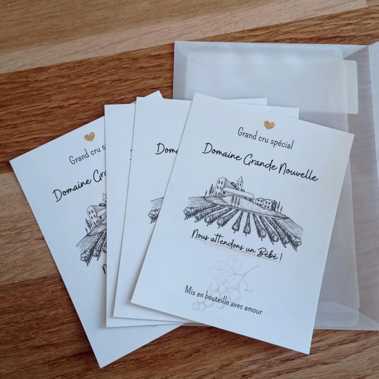 Domaine Grande Nouvelle - Etiquette bouteille vin annonce grossesse